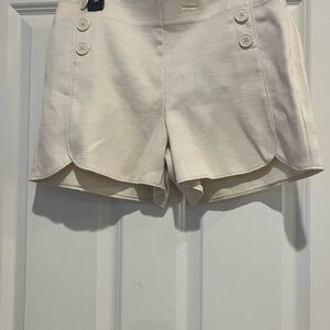 LOFT Cream High Waist Shorts